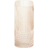 18cm Pink Textured Glass Vase