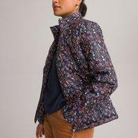 Mid-Season Short Padded Jacket in Floral Print