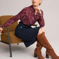 Full Flannel-Look Skirt, Mid-Length