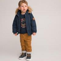 Hooded Padded Jacket with Faux Fur Trim