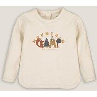 Animal Print Cotton T-Shirt with Long Sleeves
