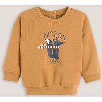 Cotton Mix Sweatshirt with Press-Stud Back and Crew Neck