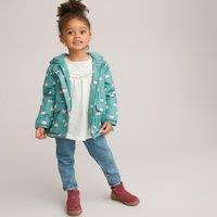 Apple Print Hooded Parka with Fleece Lining