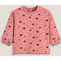 Hedgehog Print Cotton Sweatshirt with Crew Neck