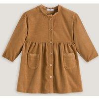 Velour Long Sleeve Dress with Broderie Anglaise