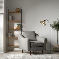 Rosa Curve Soft Brushed Armchair with Dark Wood Legs