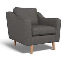 Rosa Curve Soft Woven Armchair with Light Wood Legs