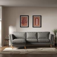 Frida Contemporary Soft Brushed Corner Chaise Feather Sofa with Light Wood Legs (Left Facing)