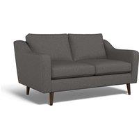 Rosa Curve Soft Woven 2 Seater Sofa with Dark Wood Legs