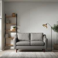 Rosa Curve Soft Brushed 2 Seater Sofa with Dark Wood Legs