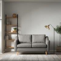 Rosa Curve Soft Brushed 2 Seater Sofa with Light Wood Legs