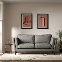 Frida Contemporary Soft Brushed 3 Seater Feather Sofa with Dark Wood Legs