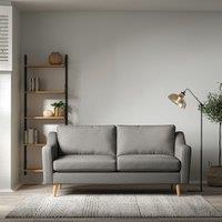 Rosa Curve Soft Brushed 3 Seater Sofa with Light Wood Legs