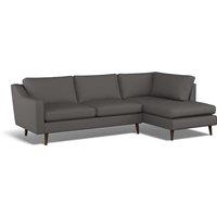 Rosa Curve Soft Woven Corner Chaise Sofa with Dark Wood Legs (Right Facing)