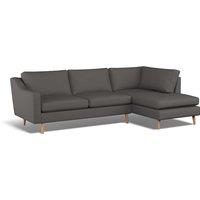 Rosa Curve Soft Woven Corner Chaise Sofa with Light Wood Legs (Right Facing)