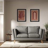 Frida Contemporary Soft Brushed 2 Seater Feather Sofa with Light Wood Legs