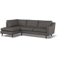 Rosa Curve Soft Woven Corner Chaise Sofa with Dark Wood Legs (Left Facing)
