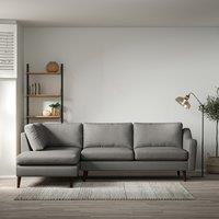 Rosa Curve Soft Brushed Corner Chaise Sofa with Dark Wood Legs (Left Facing)