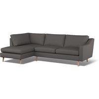 Rosa Curve Soft Woven Corner Chaise Sofa with Light Wood Legs (Left Facing)