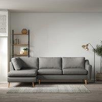 Rosa Curve Soft Brushed Corner Chaise Sofa with Light Wood Legs (Left Facing)