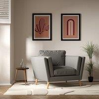 Frida Contemporary Soft Brushed Armchair with Light Wood Legs & Feather Fillings