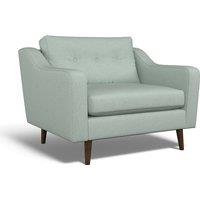 Rosa Curve Buttoned Soft Brushed Snuggle Chair with Dark Wood Legs