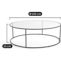 Ambrogia Round Glass & Metal Garden Coffee Table