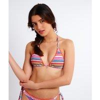 Nuco Joyce Triangle Bikini Top in Striped Print