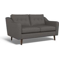 Rosa Curve Buttoned Soft Woven 2 Seater Sofa with Dark Wood Legs