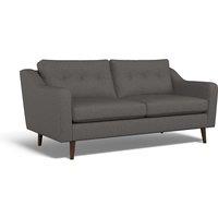 Rosa Curve Buttoned Soft Woven 3 Seater Sofa with Dark Wood Legs