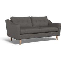 Rosa Curve Buttoned Soft Woven 3 Seater Sofa with Light Wood Legs