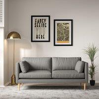 Gabriela Modern Soft Brushed 3 Seater Feather Sofa with Light Wood Legs