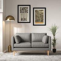 Gabriela Modern Soft Brushed 2 Seater Feather Sofa with Light Wood Legs