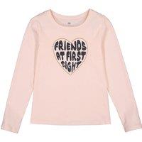 Cotton Glittery Slogan T-Shirt with Long Sleeves