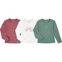 Pack of 3 T-Shirts in Printed Cotton with Long Sleeves, 3-12 Years
