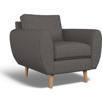 Ada Scandi Soft Woven Armchair with Light Wood Legs