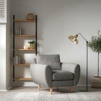 Ada Scandi Soft Brushed Armchair with Light Wood Legs