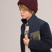 Track Top in Teddy Faux Fur with High Neck