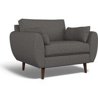 Ada Scandi Soft Woven Snuggle Chair with Dark Wood Legs