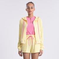 Linen Mix Hoodie with Zip Fastening