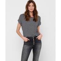 Narrow Striped T-Shirt with Short Sleeves