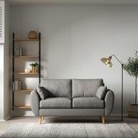 Ada Scandi Soft Brushed 2 Seater Sofa with Light Wood Legs