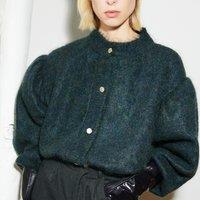 Wool Mix Oversized Cardigan in Chunky Knit with Button Fastening