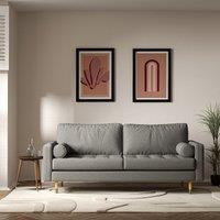 Coco Mid-Century Soft Brushed 3 Seater Sofa with Natural Wood Legs