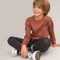 Striped Cotton T-Shirt with Long Sleeves