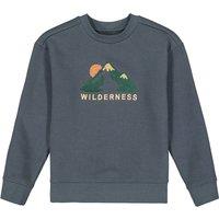 Embroidered Slogan Sweatshirt in Cotton Mix with Crew Neck