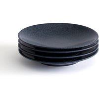 Set of 4 Preto Enamelled Stoneware Flat Plates