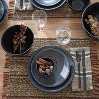 Set of 4 Preto Enamelled Sandstone Dessert Plates