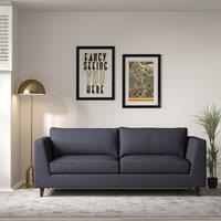 Claudia Angular Soft Brushed 3 Seater Feather Sofa with Dark Wood Legs