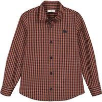 Gingham Print Cotton Shirt with Long Sleeves
